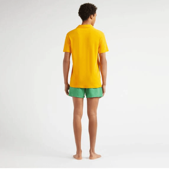 Men Terry Polo Solid Yellow Mangue - Polo Shirt