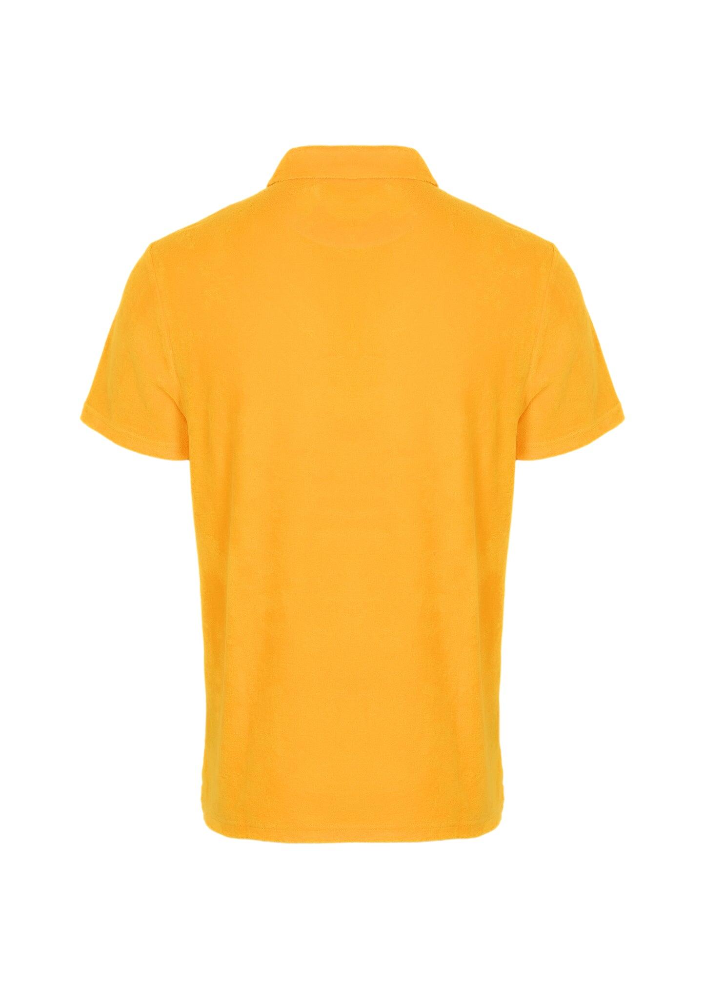 Men Terry Polo Solid Yellow Mangue - Polo Shirt