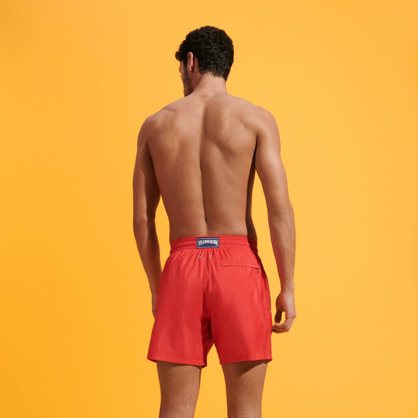 Men Swim Shorts Ultra-Light and Packable Solid Poppy Red - Men’s Swim Shorts