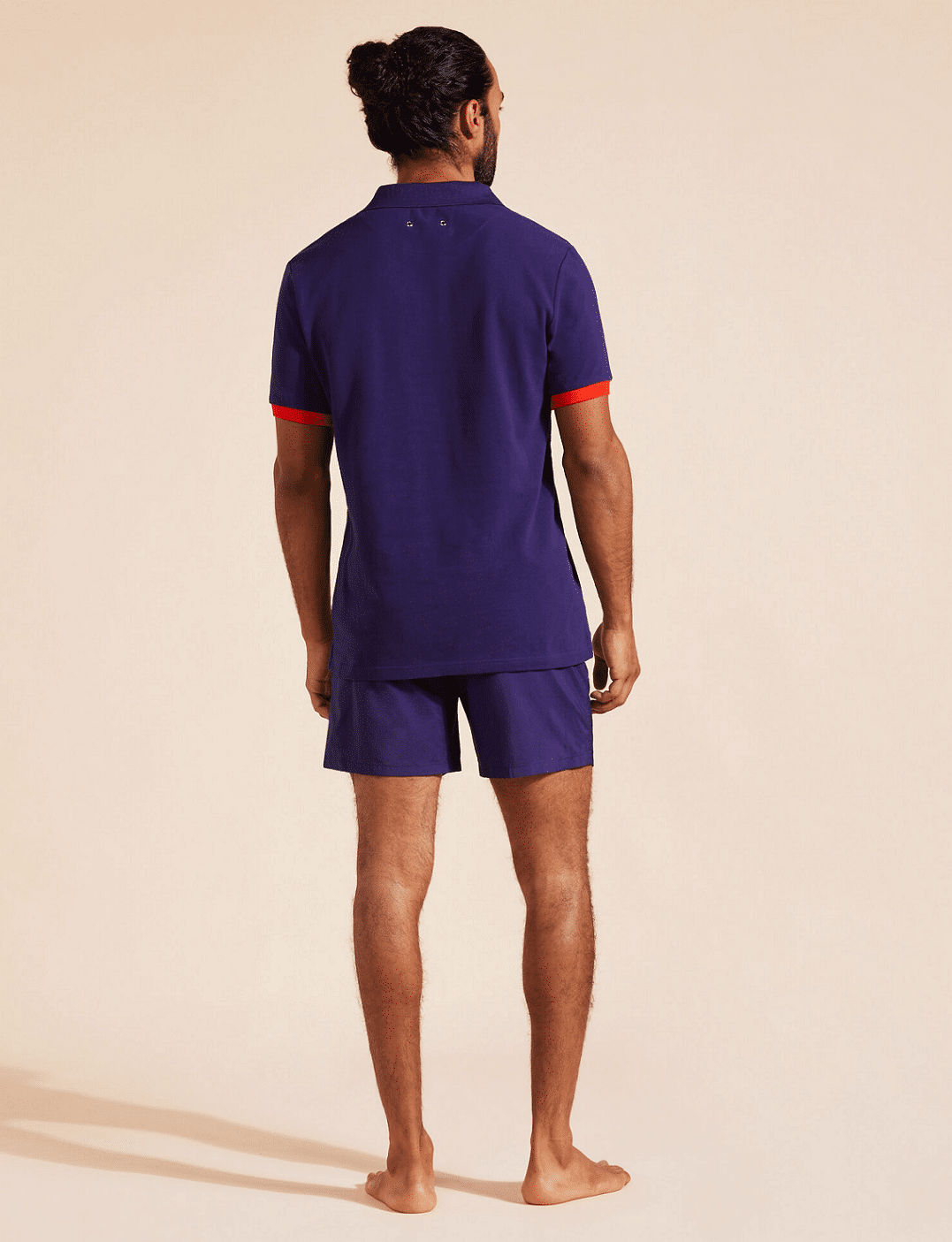 Palatin Polo Shirt Solid Navy Blue/Red - Polo Shirt