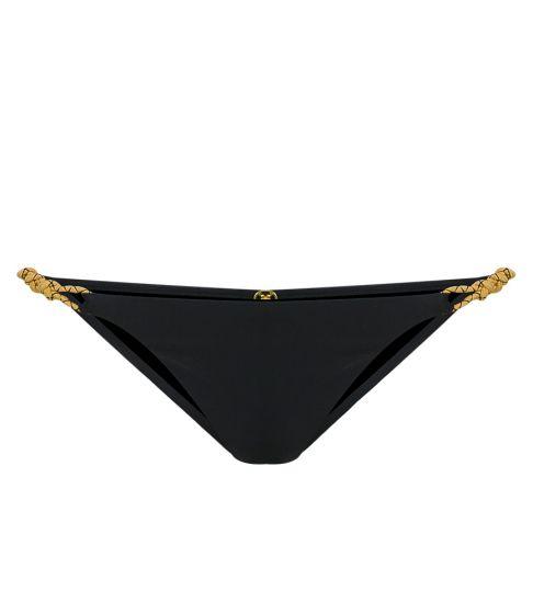 Solid Rope Knot Cheeky Bottom Black - Bikini Bottom