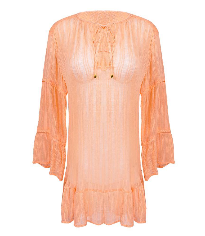 Vix Belini Ruffle Tunic Peach - M - Tunic
