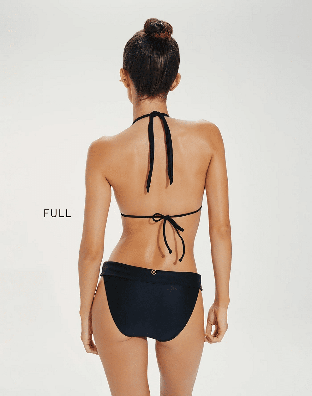 Solid Bia Black Full Cut Bikini Bottom - Bikini Bottom