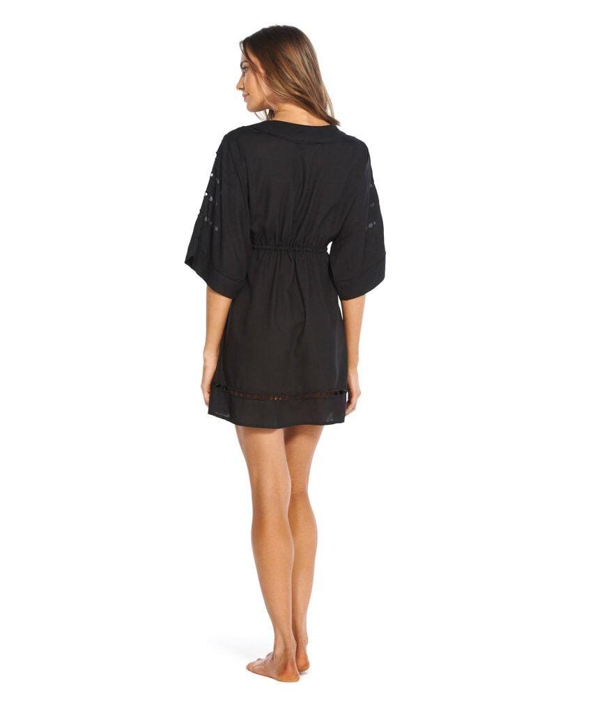 Solid San Diego Short Caftan Black - Dress