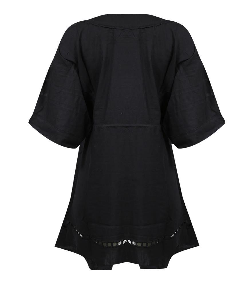 Solid San Diego Short Caftan Black - Dress