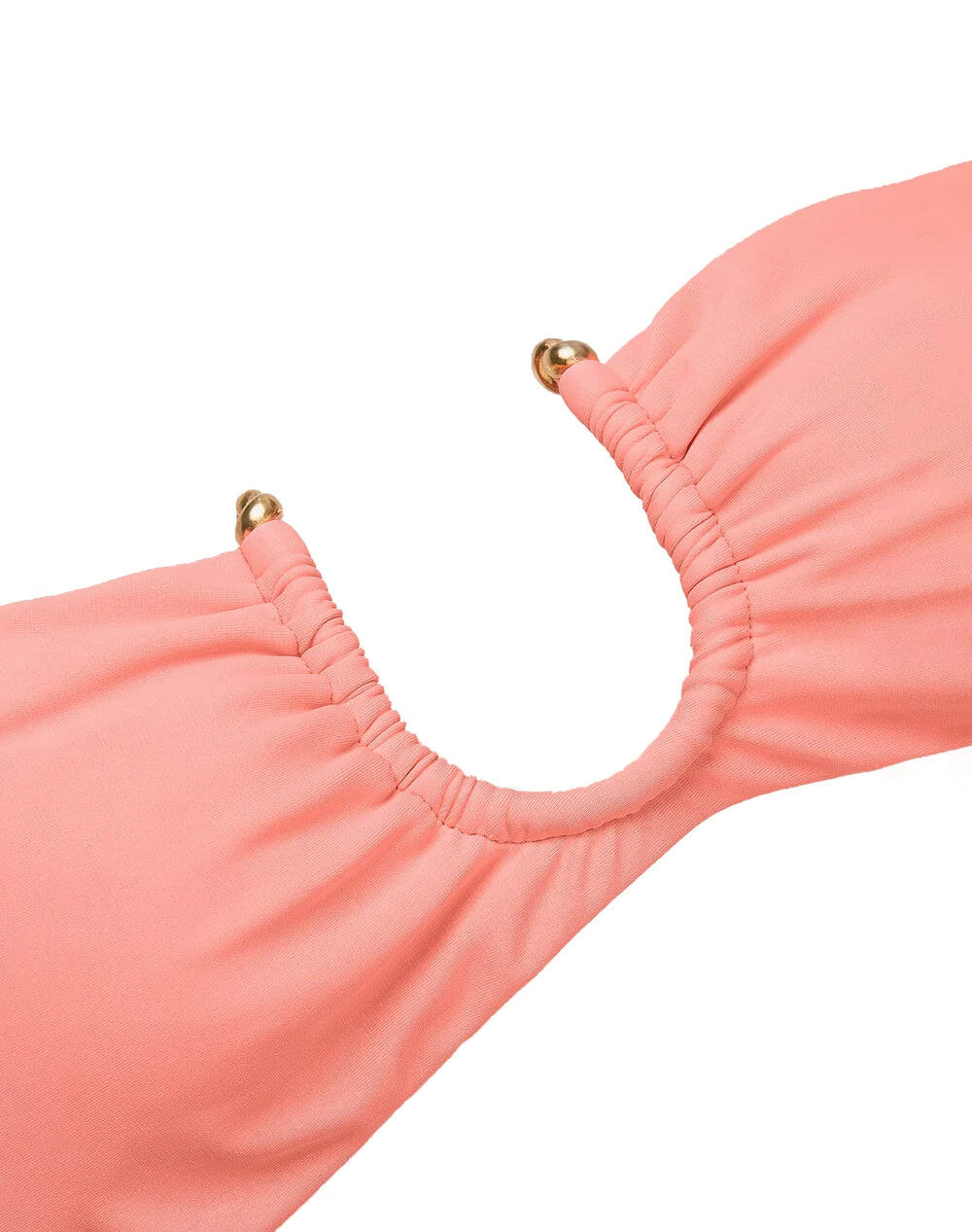 Solid Cora Bandeau Top Peach - Bikini Top