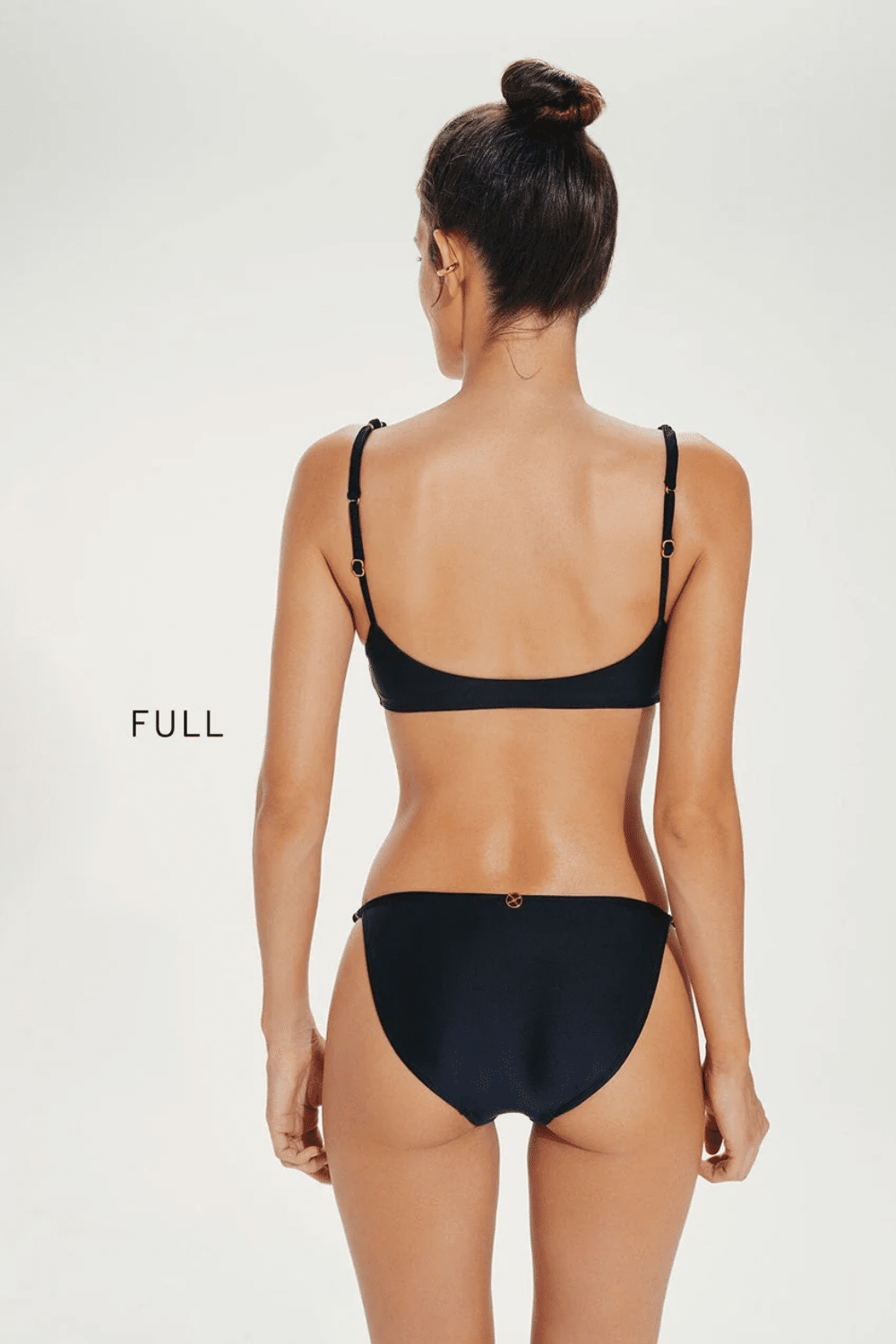 Solid Beads String Full Bikini Bottom Black