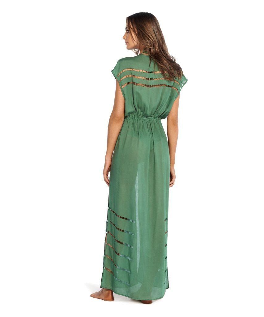 Solid Embroidery Pamela Caftan Bamboo