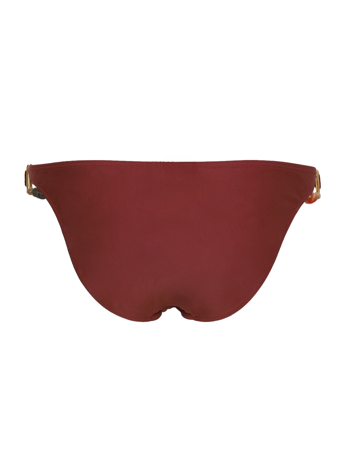 Solid Kaia Double Detail Full Bikini Bottom Brown