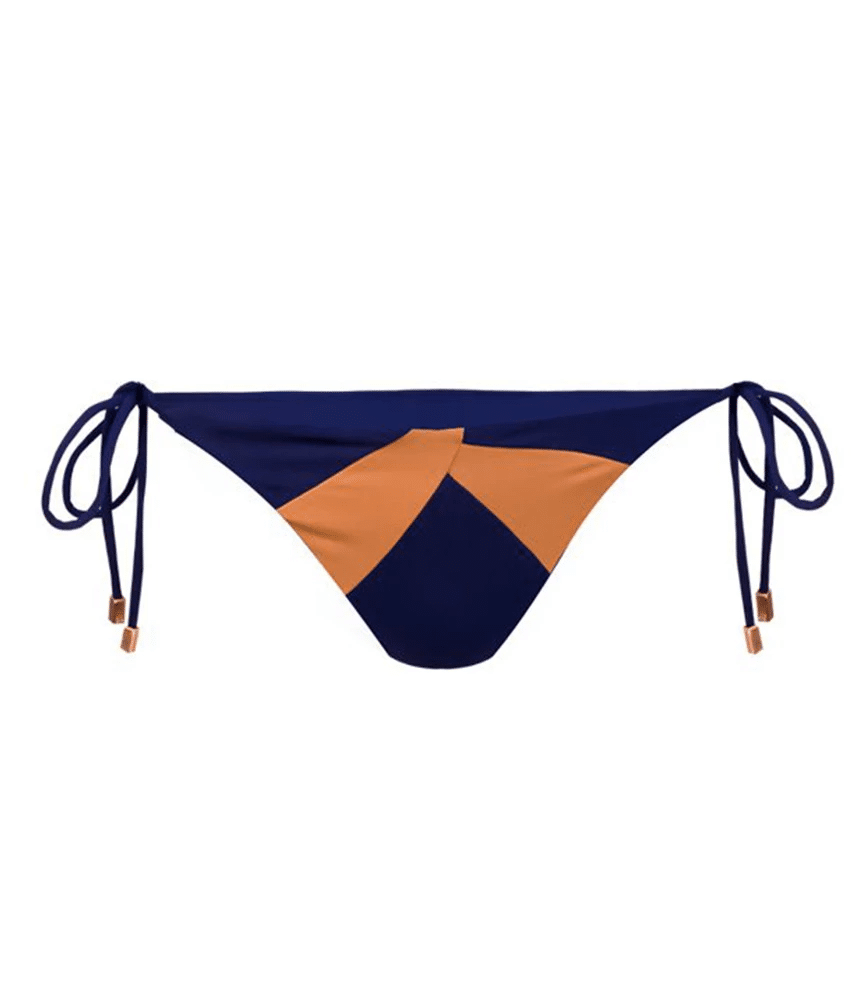 Solid Wave Tie Side Brazil Bottom - L - Bikini Bottom