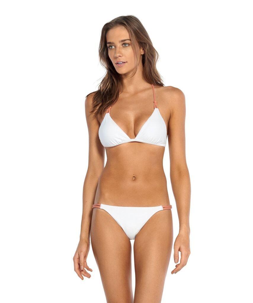 Solid Twine Bikini Top White