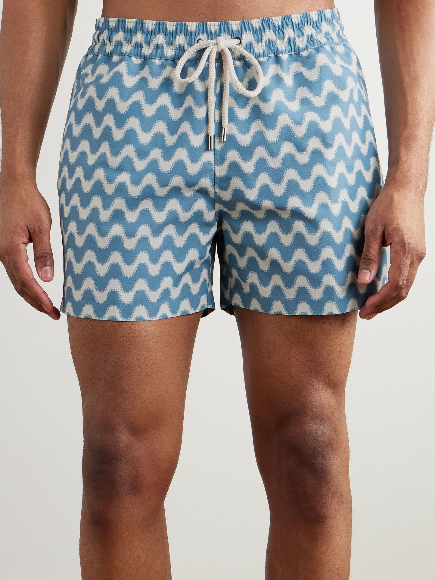 Rio Copacabana Decor Print Swimshorts Denim Blue - Swim Shorts