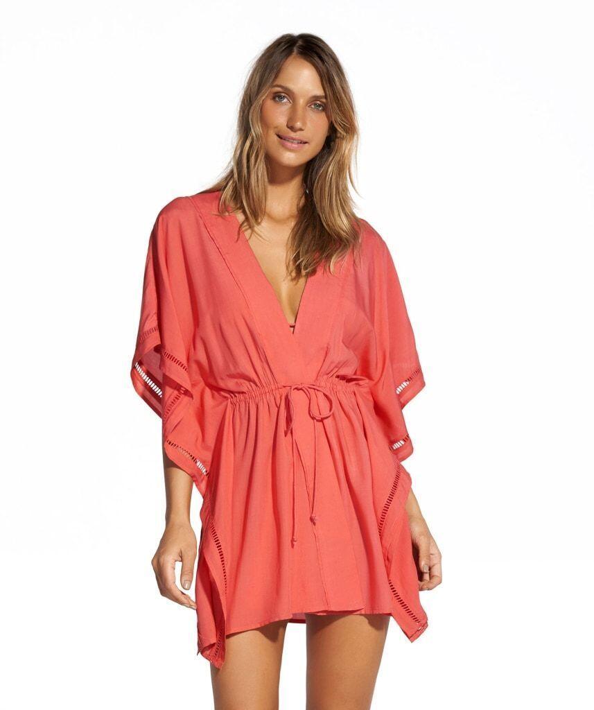 Watermelon Ebroidered Kaftan Kimomo - Cover Up