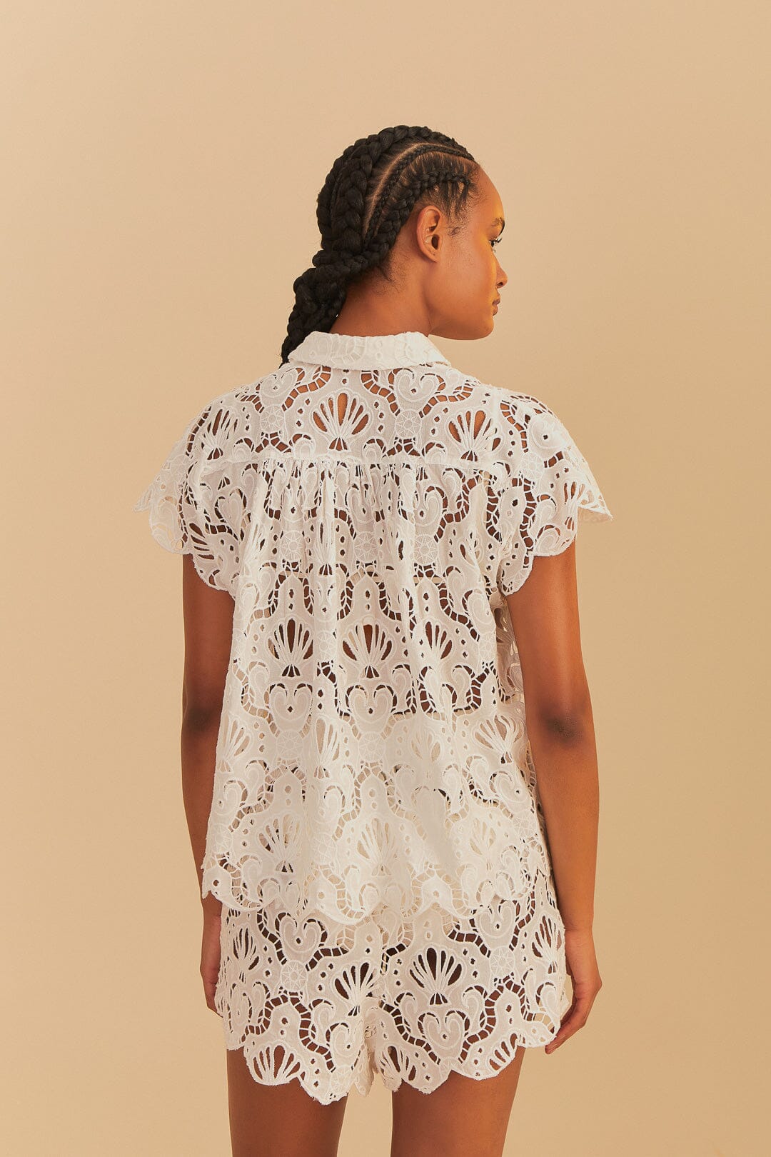 White Seashell Eyelet Shirt