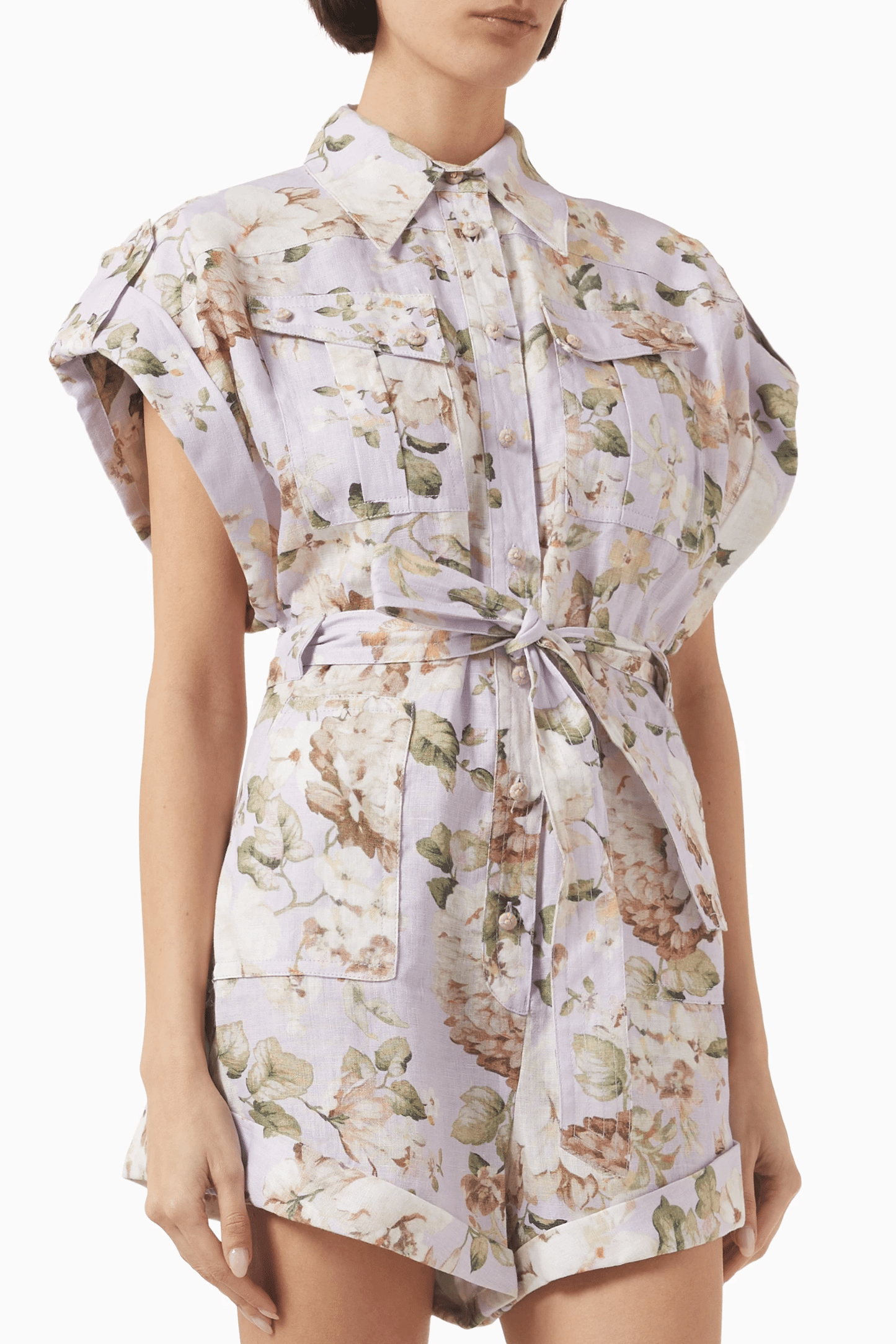 Acacia Pocket Playsuit Lilac Floral - Playsuit