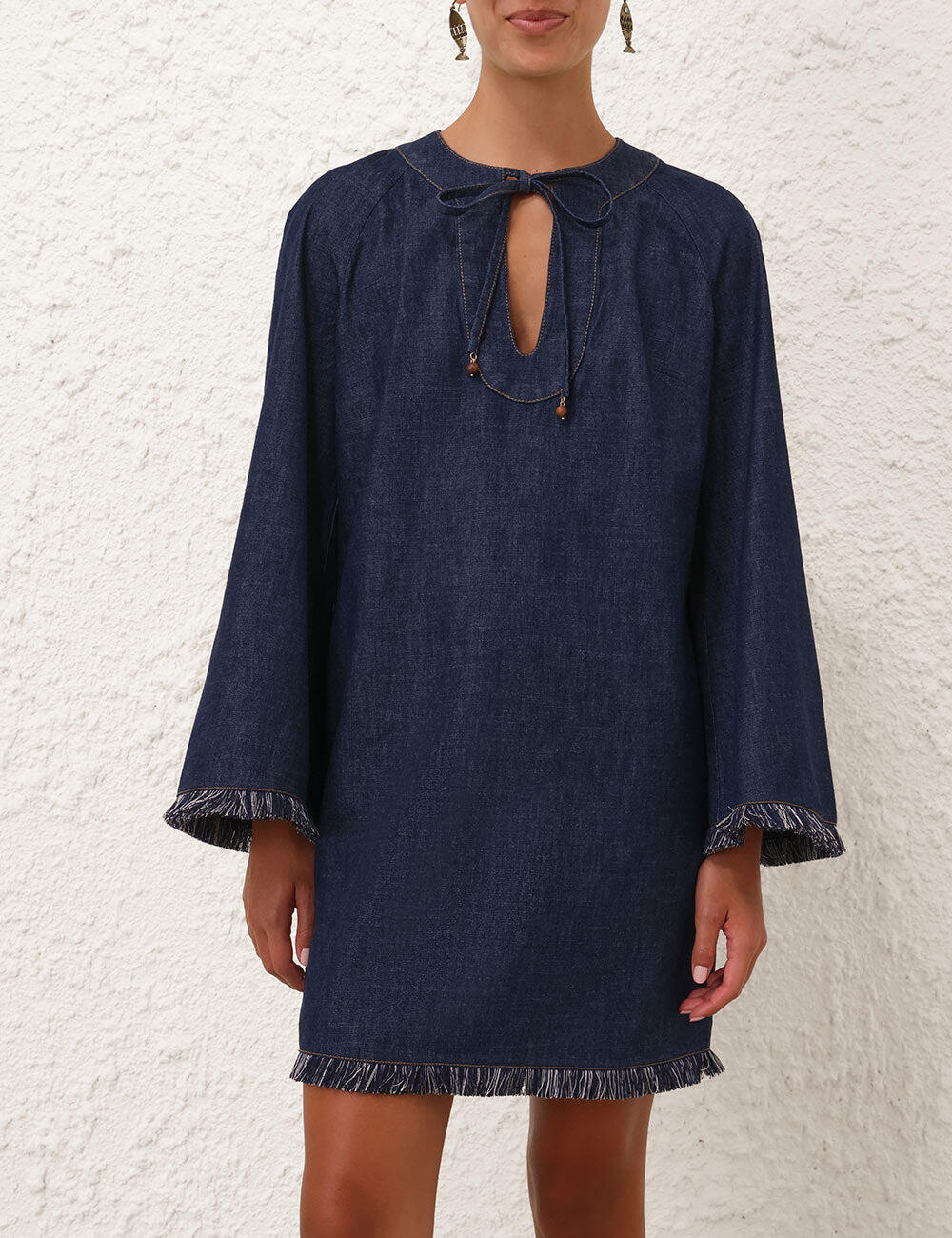 Rhiannon Fringe Denim Mini Dress