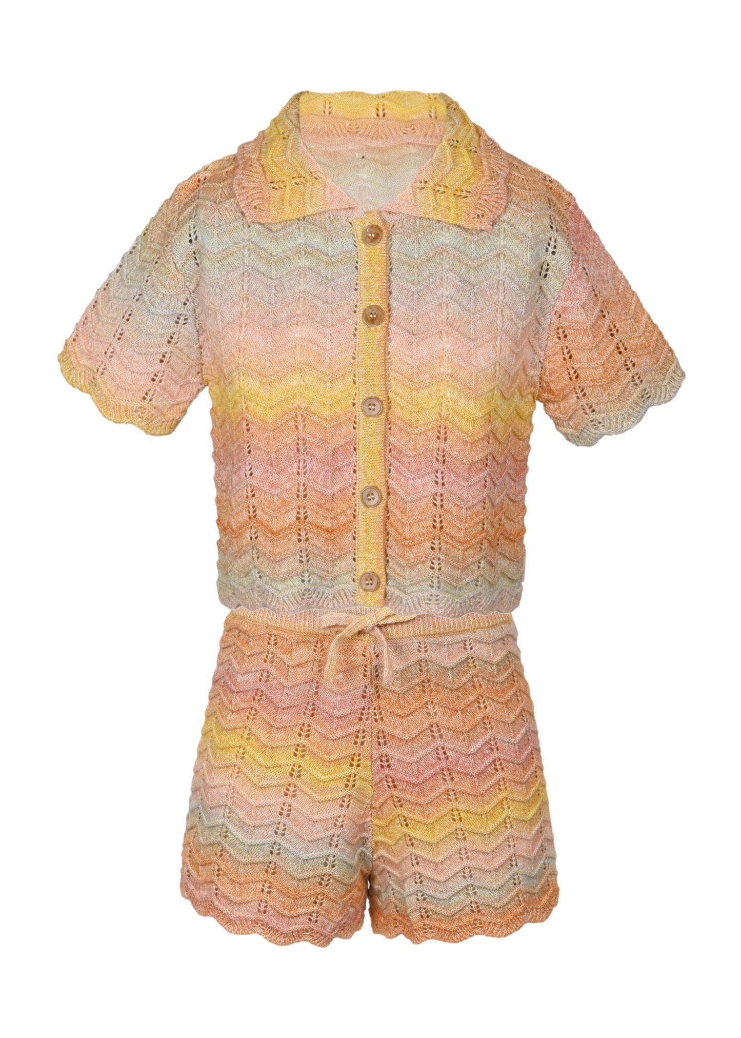 Tallow Kids Chevron Knit Top and Shorts - Set
