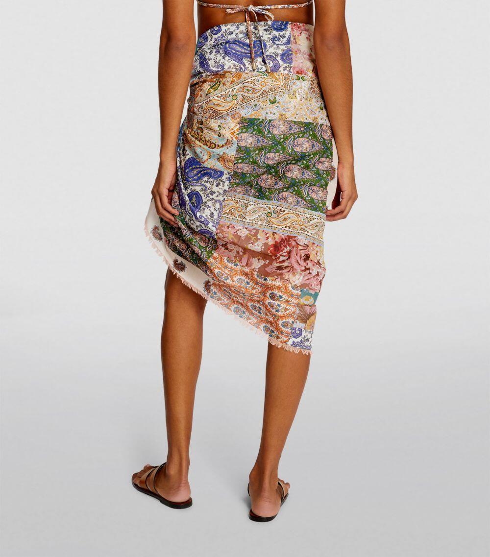 Fringe Cotton Pareo Patch Paisley - ONE SIZE - Sarong