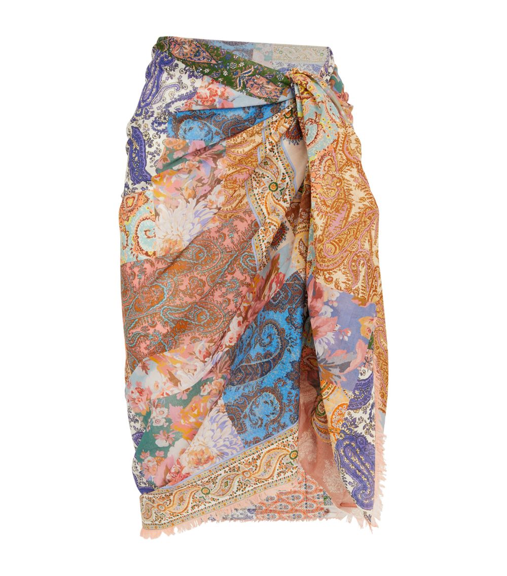 Fringe Cotton Pareo Patch Paisley - ONE SIZE - Sarong