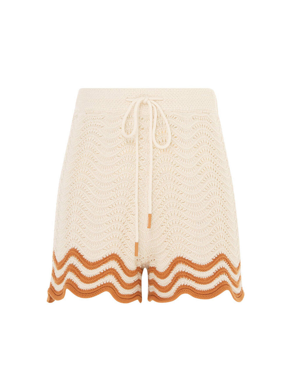 Junie Textured Knit Shorts Tan/Cream