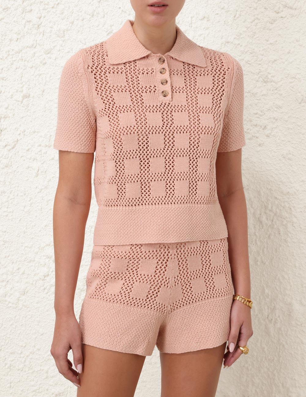 Waverly Polo Top Dusty Pink