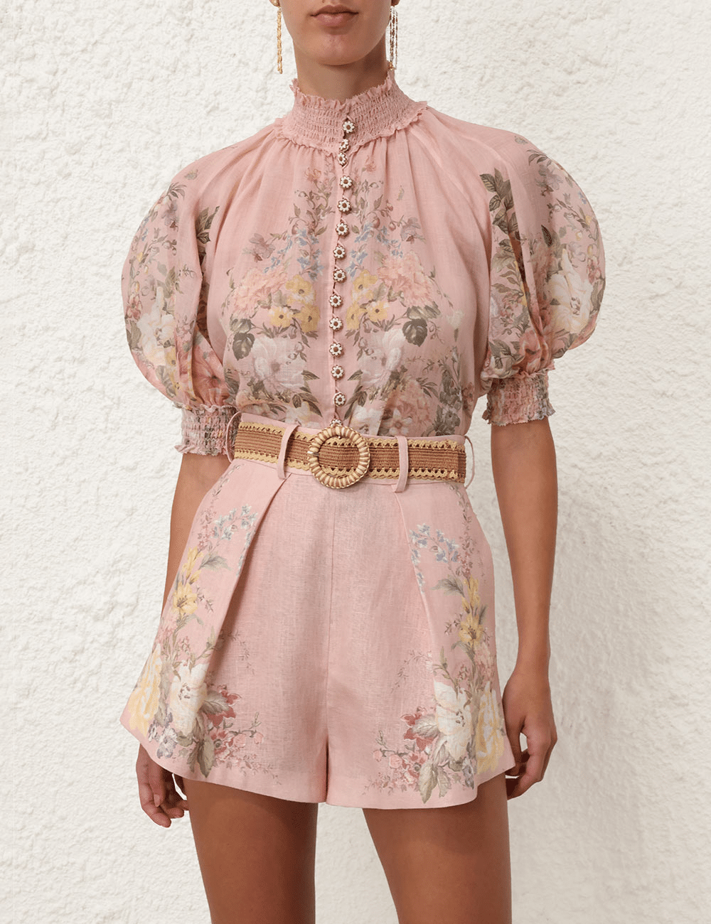 Waverly Tuck Short Pink Floral - Shorts