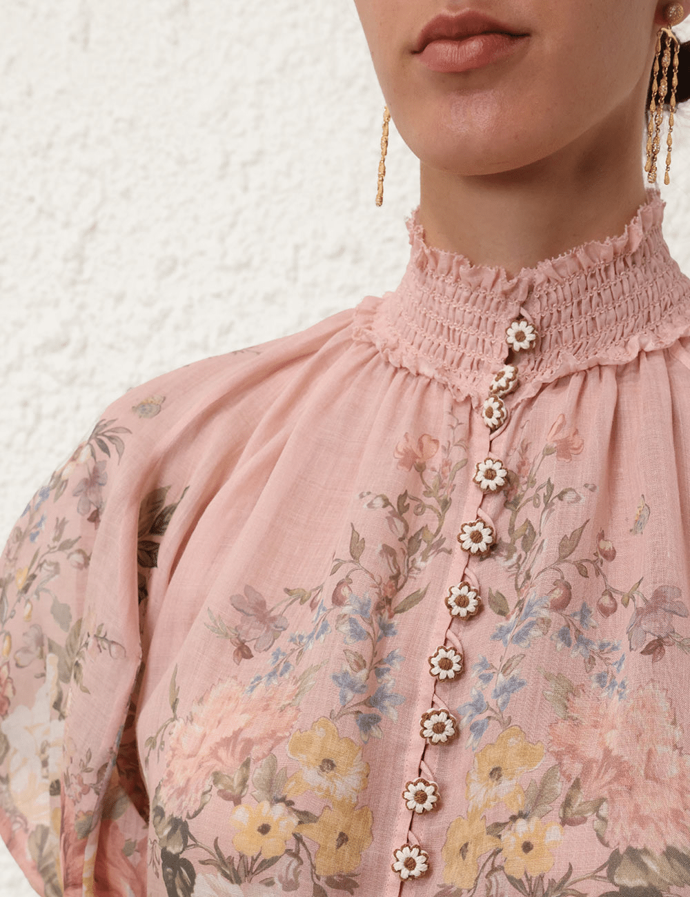 Waverly Short Sleeve Blouse & Tuck Short Pink Floral