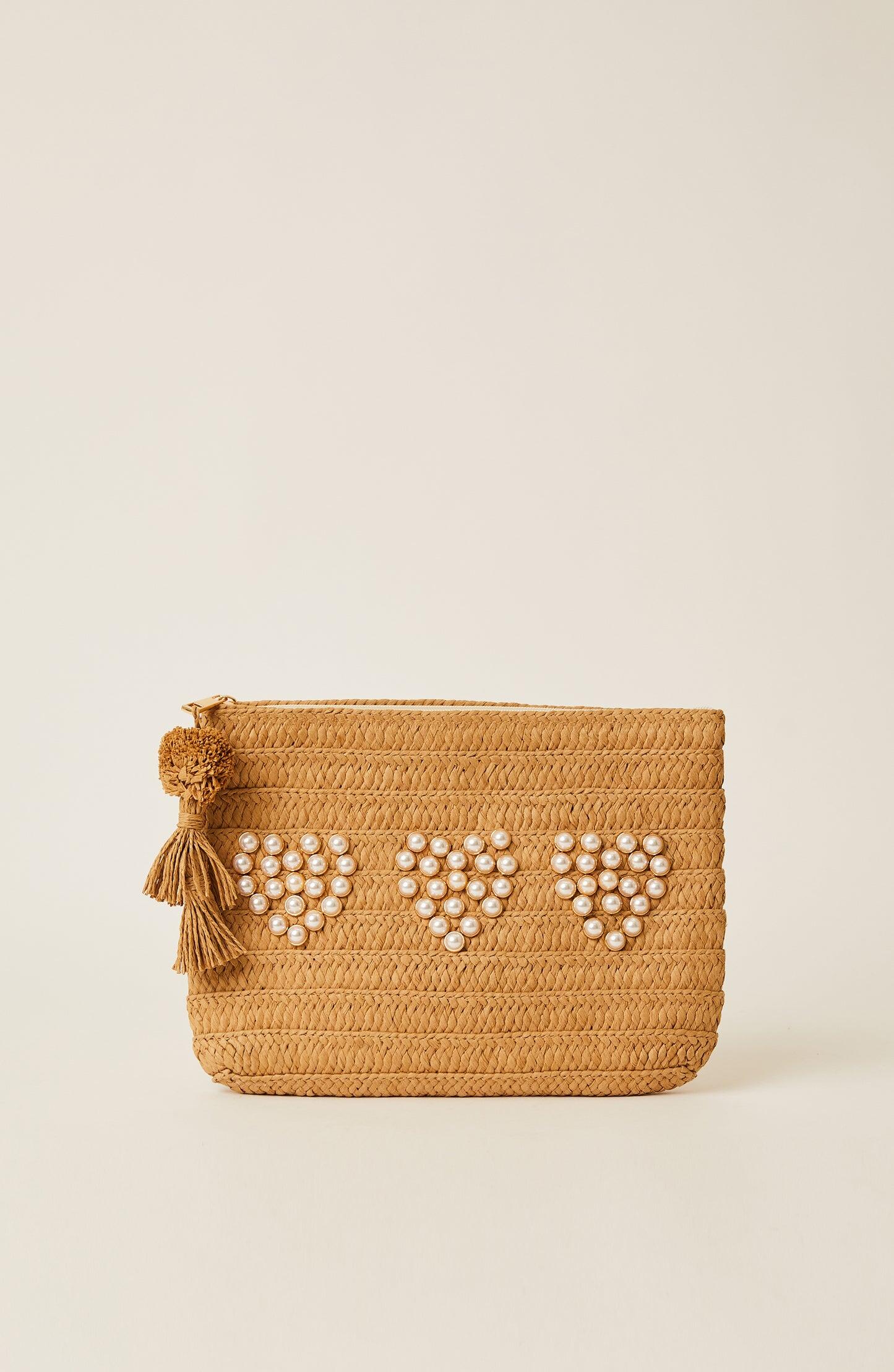 Three Hearts Clutch Bag Sand