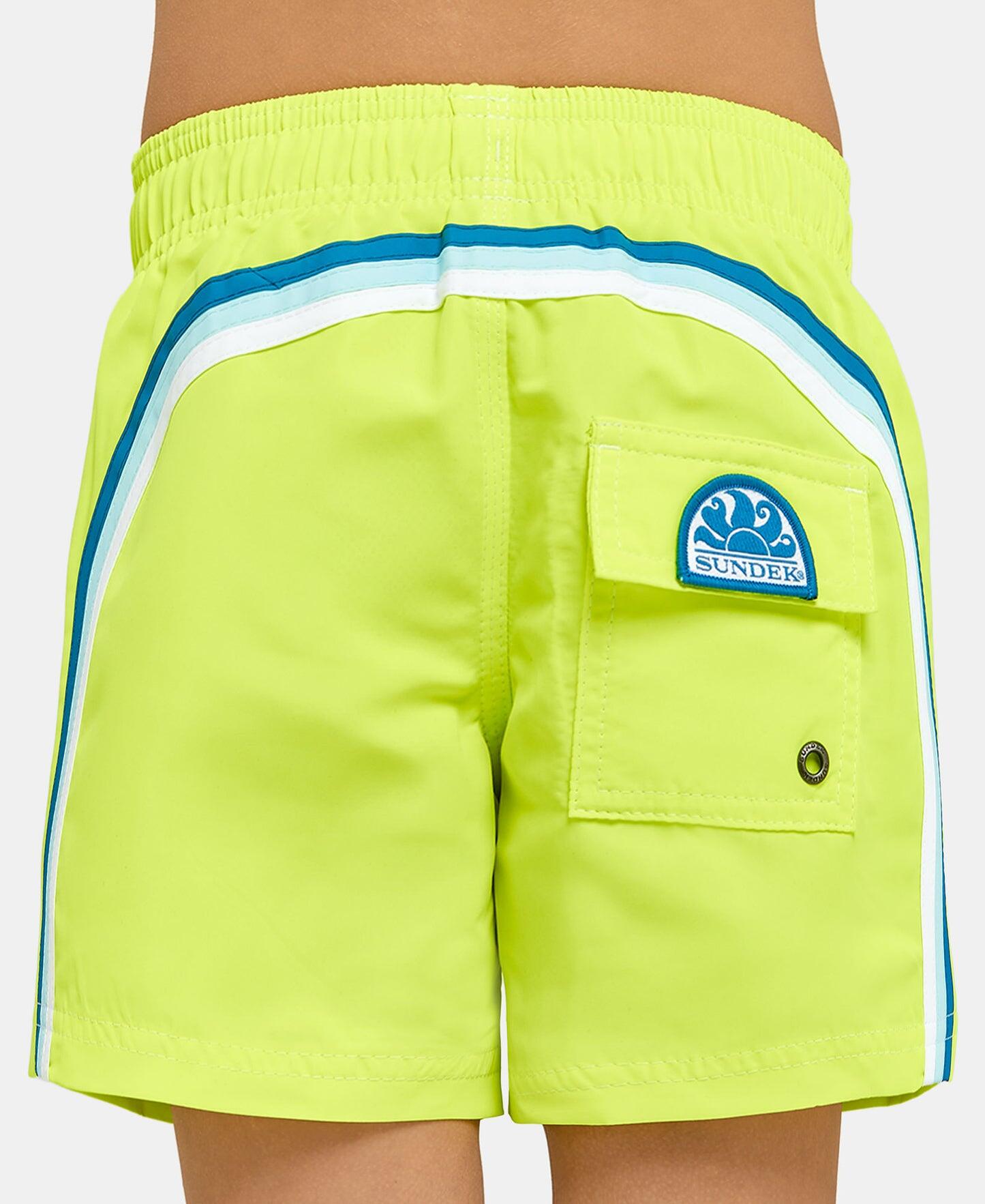 Load image into Gallery viewer, Neon Green Swim Shorts for Juniors
