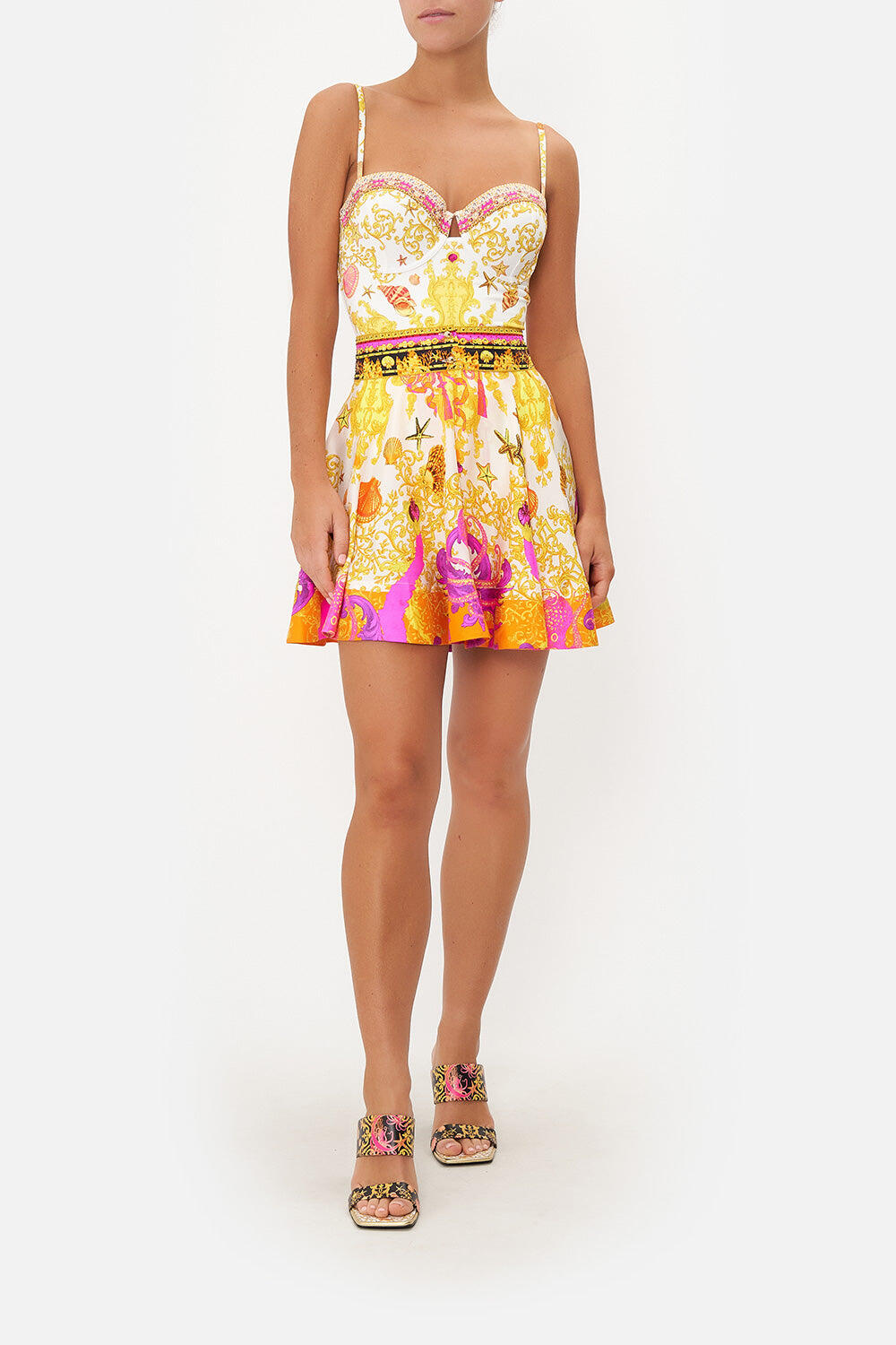 Designer Flounced Skirt with Octopus Print