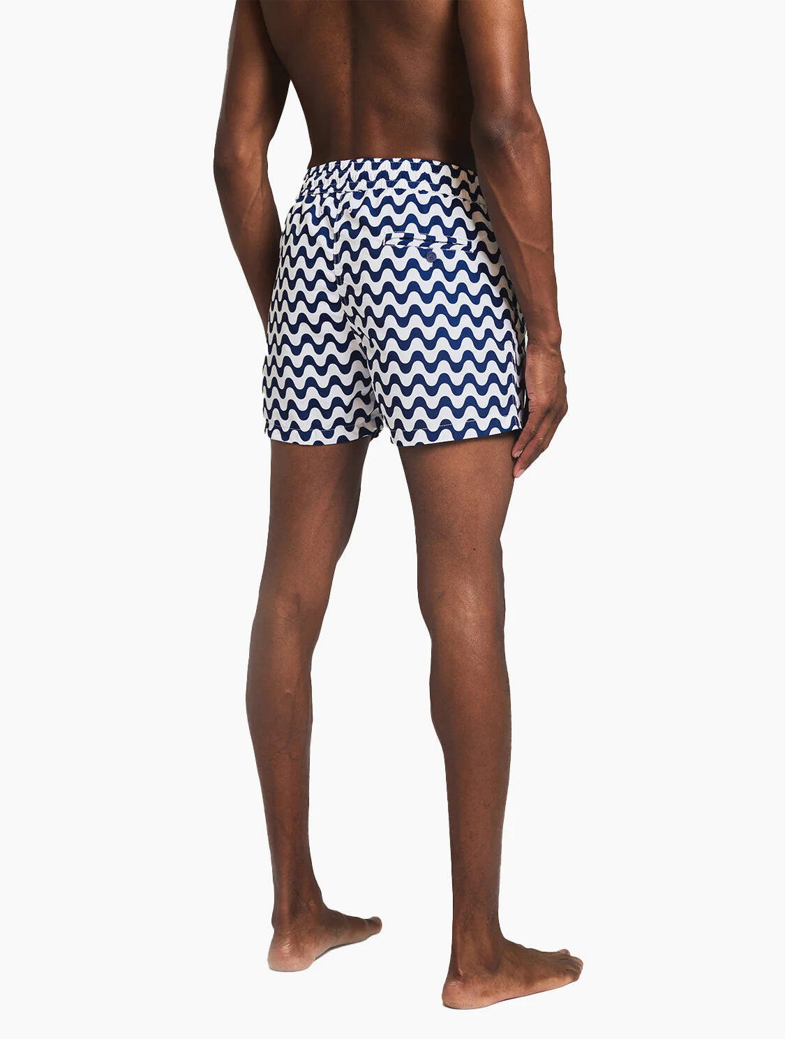 Men’s Swim Trunks with Wavy Print - Swim Shorts