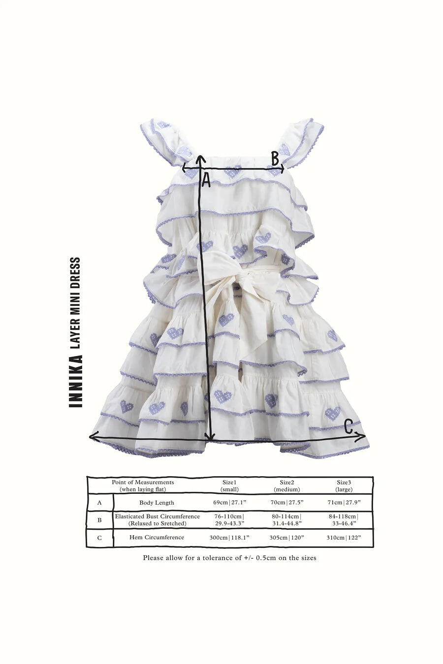 Size Guide of Mini Dress