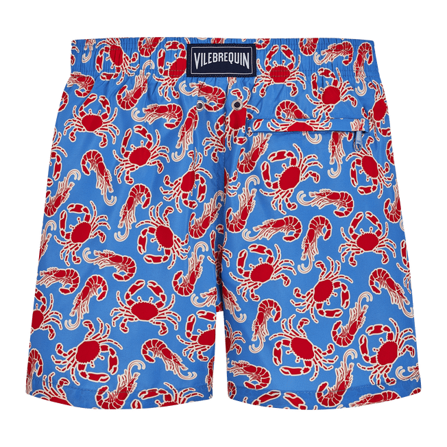 Blue Swimming Trunks for Boys with Two Back Eyelets