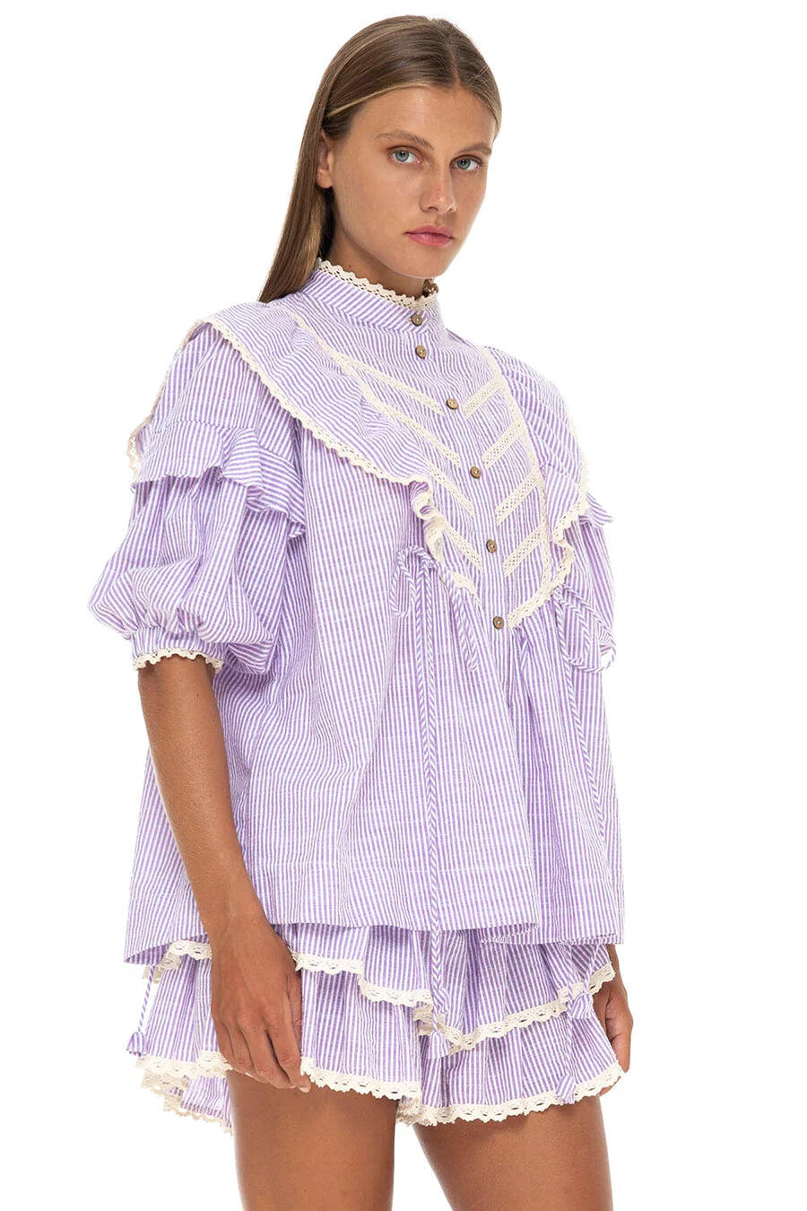 Bellatrix Blouse Seersucker Prune - Top