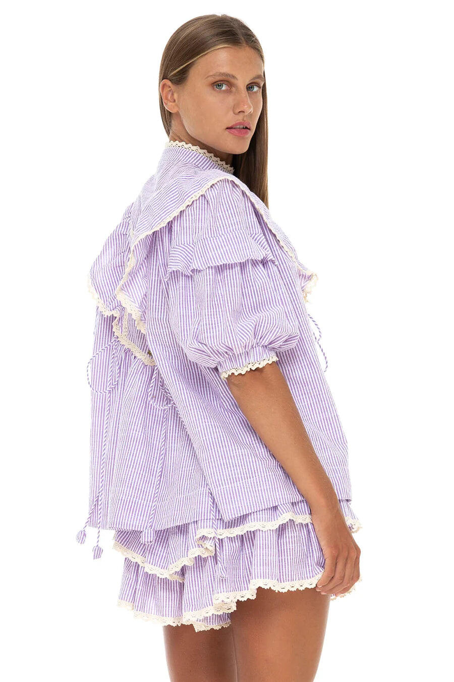 Bellatrix Blouse Seersucker Prune - Top