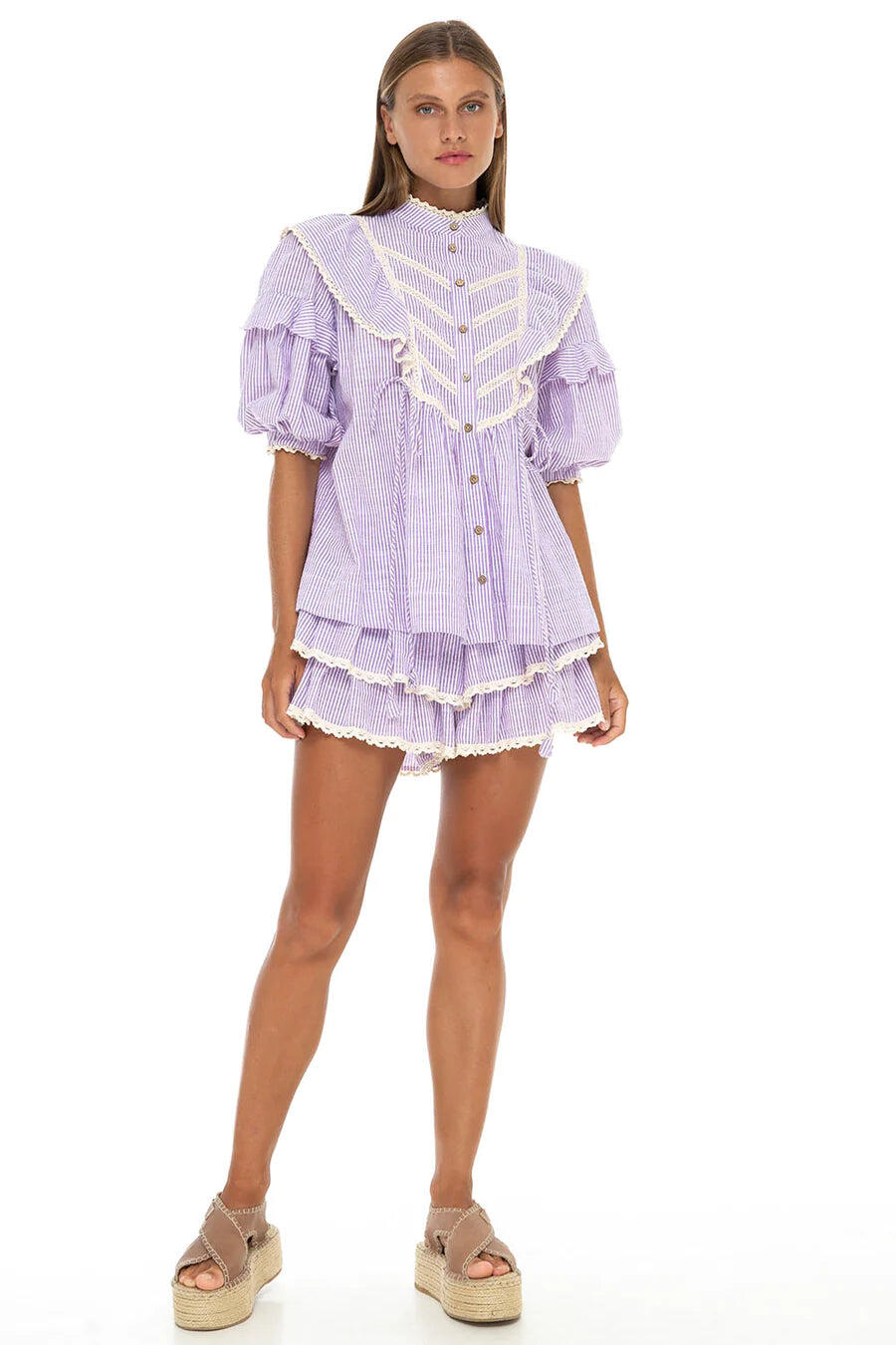 Bellatrix Blouse Seersucker Prune - Top