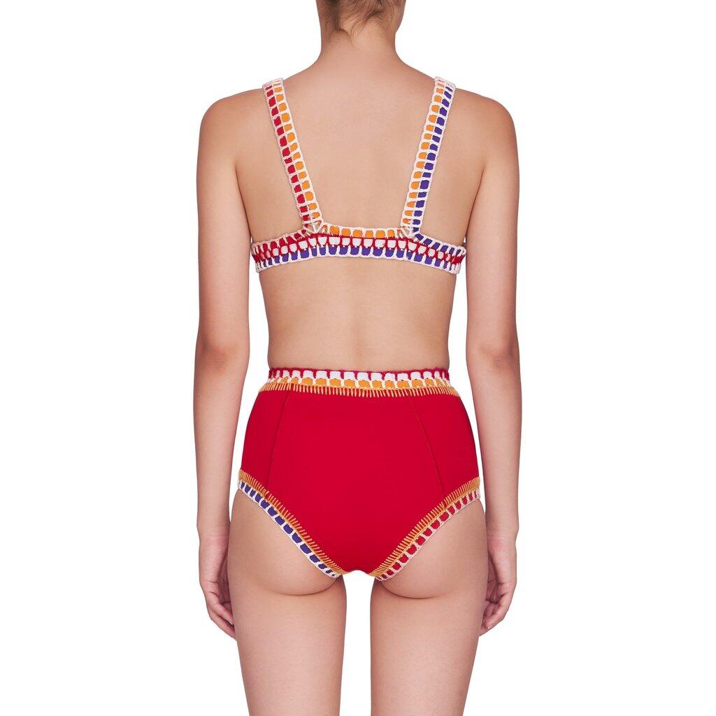Kaia High Waist Bikini Bottom Red - Bikini Bottom