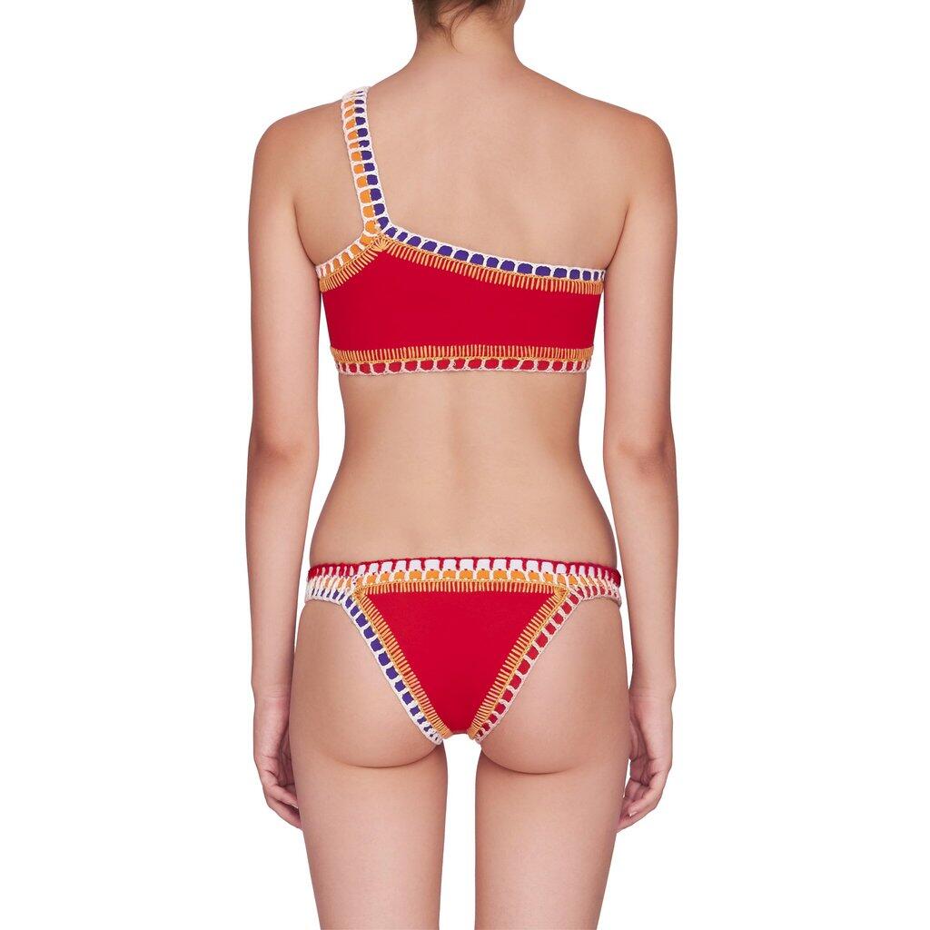 Kaia One Shoulder Top Red - Bikini Top