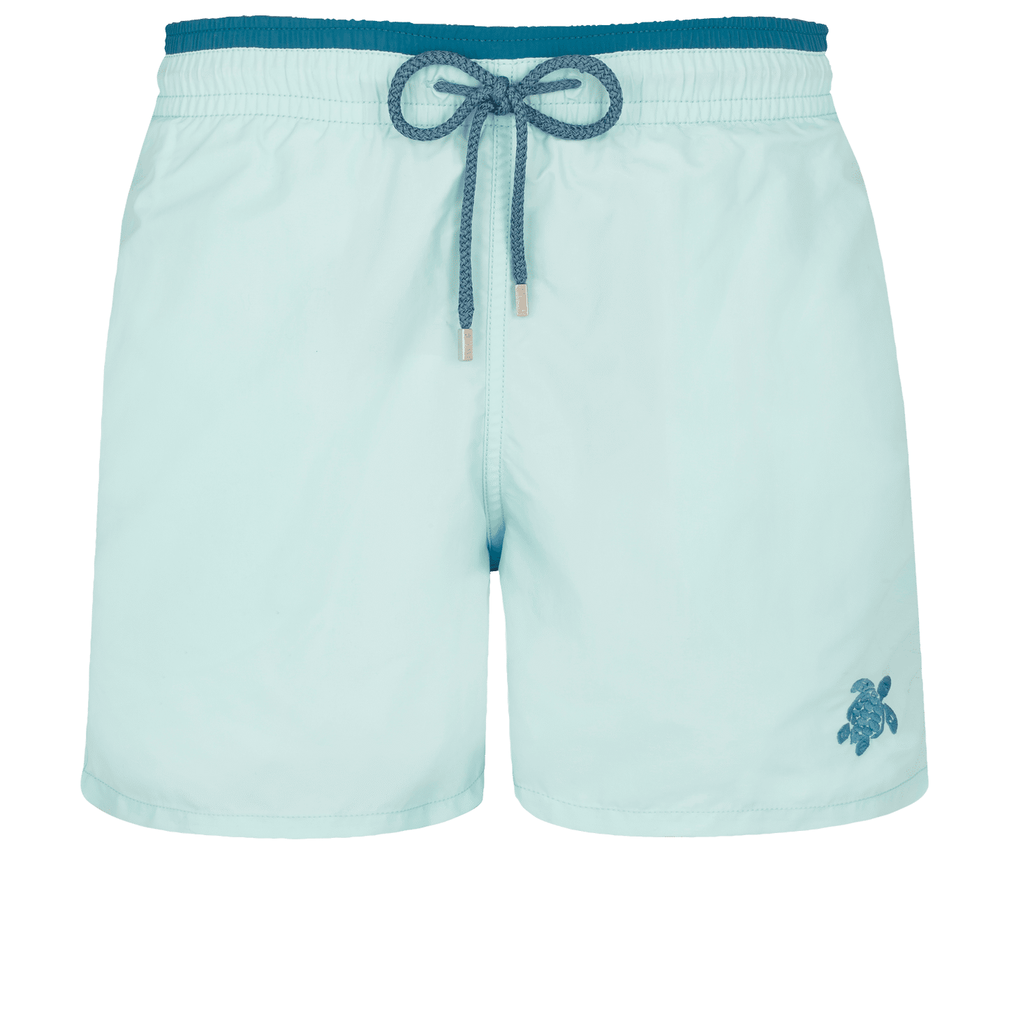 Bicolour Swim Shorts with Turtle Embroidery