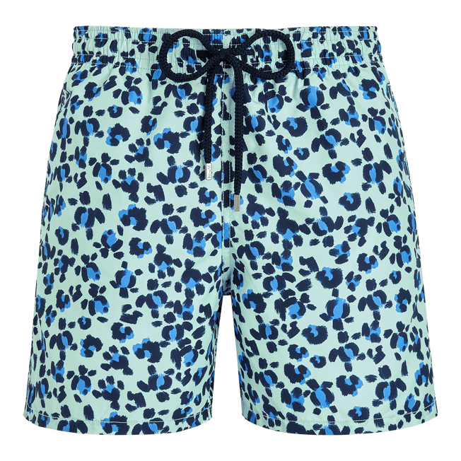 Mens Swimming Shorts in Blue Animal Print