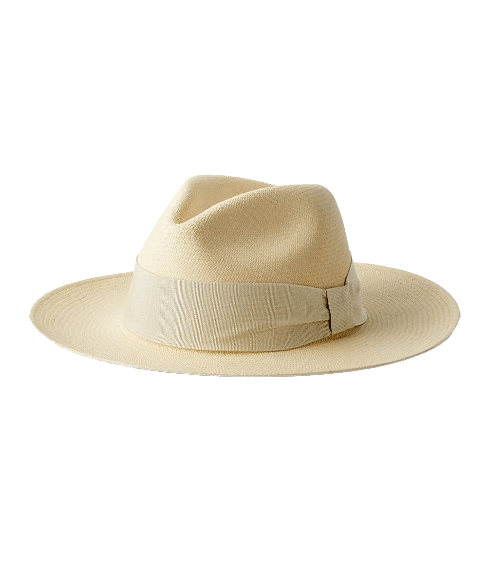 Mens Panama Hat with Off White Band