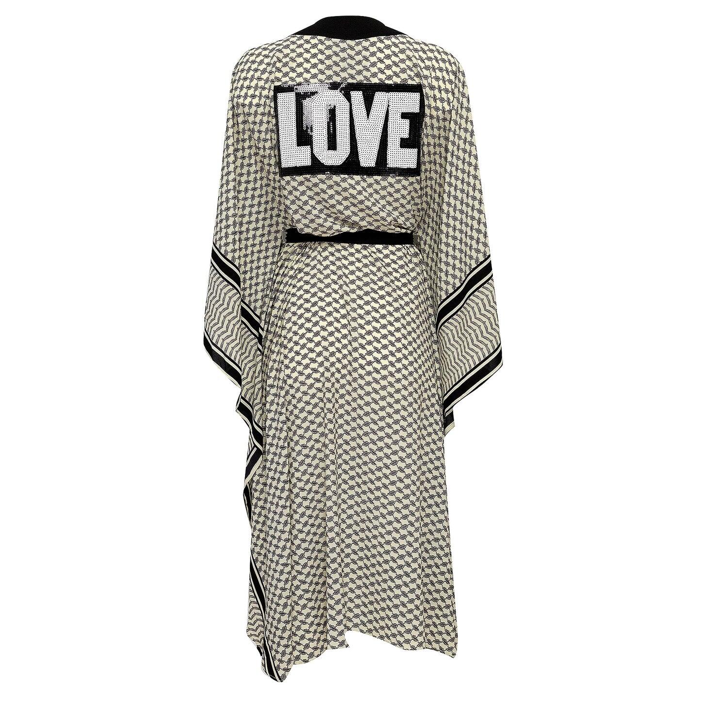 Love Desert Black Long - Kimono