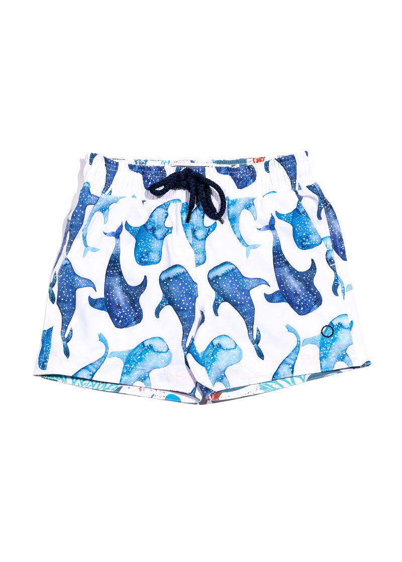 Animal Print Swim Shorts in Blue