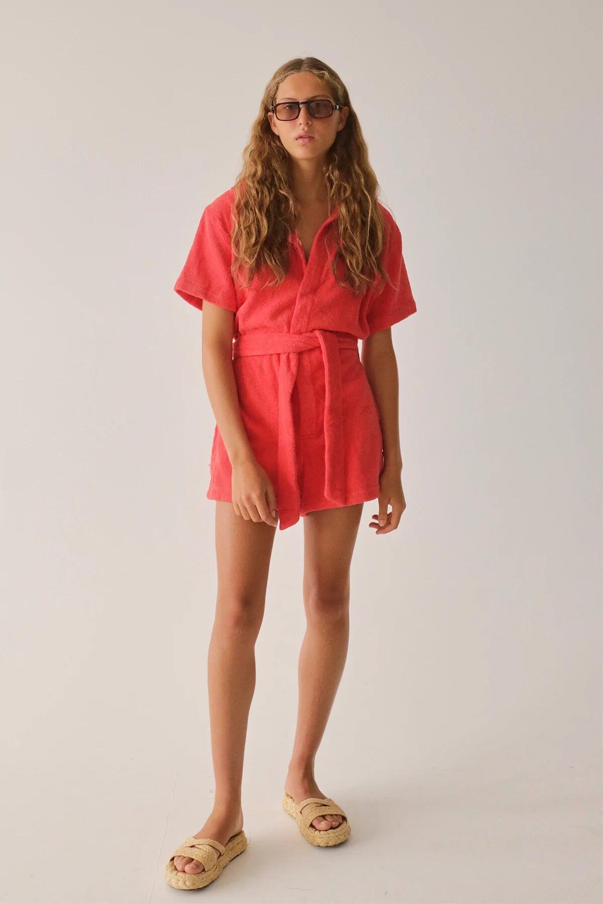 Towelling playsuit ladies store