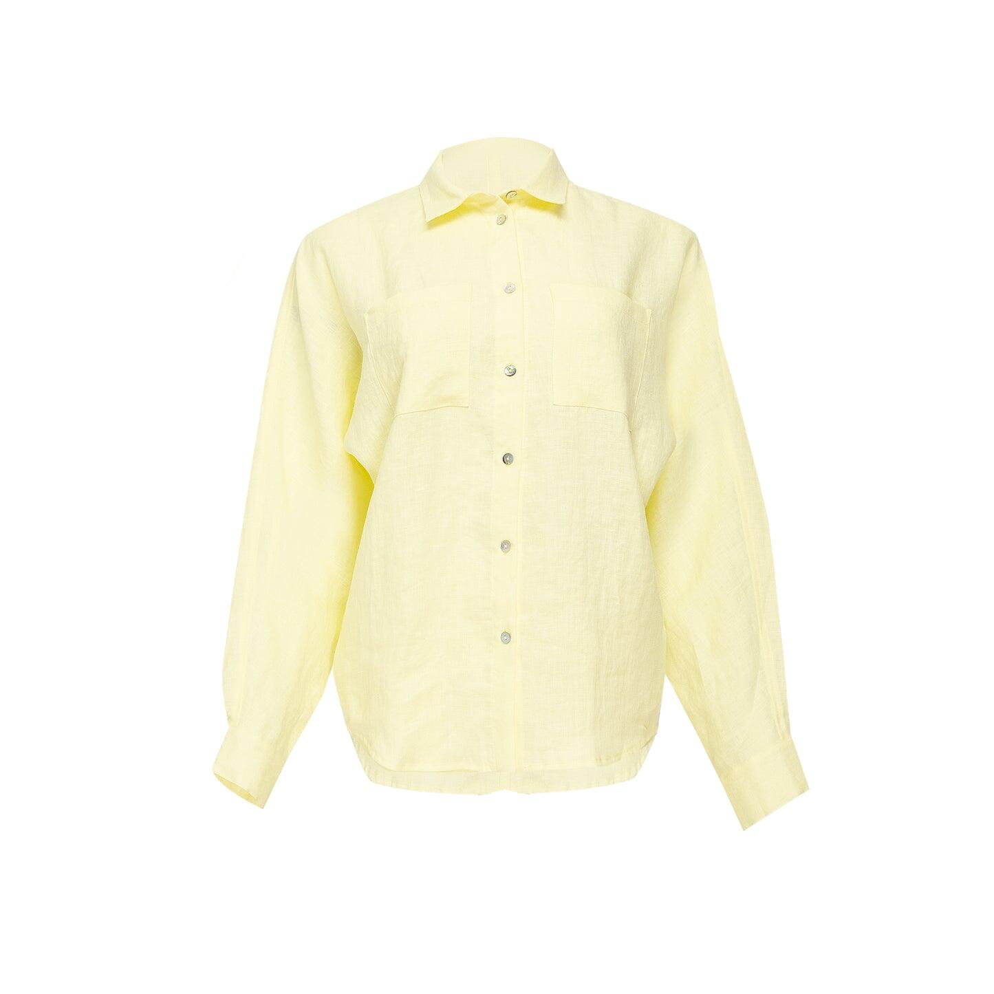 Kids Lemon Linen Shirt - Girls Top