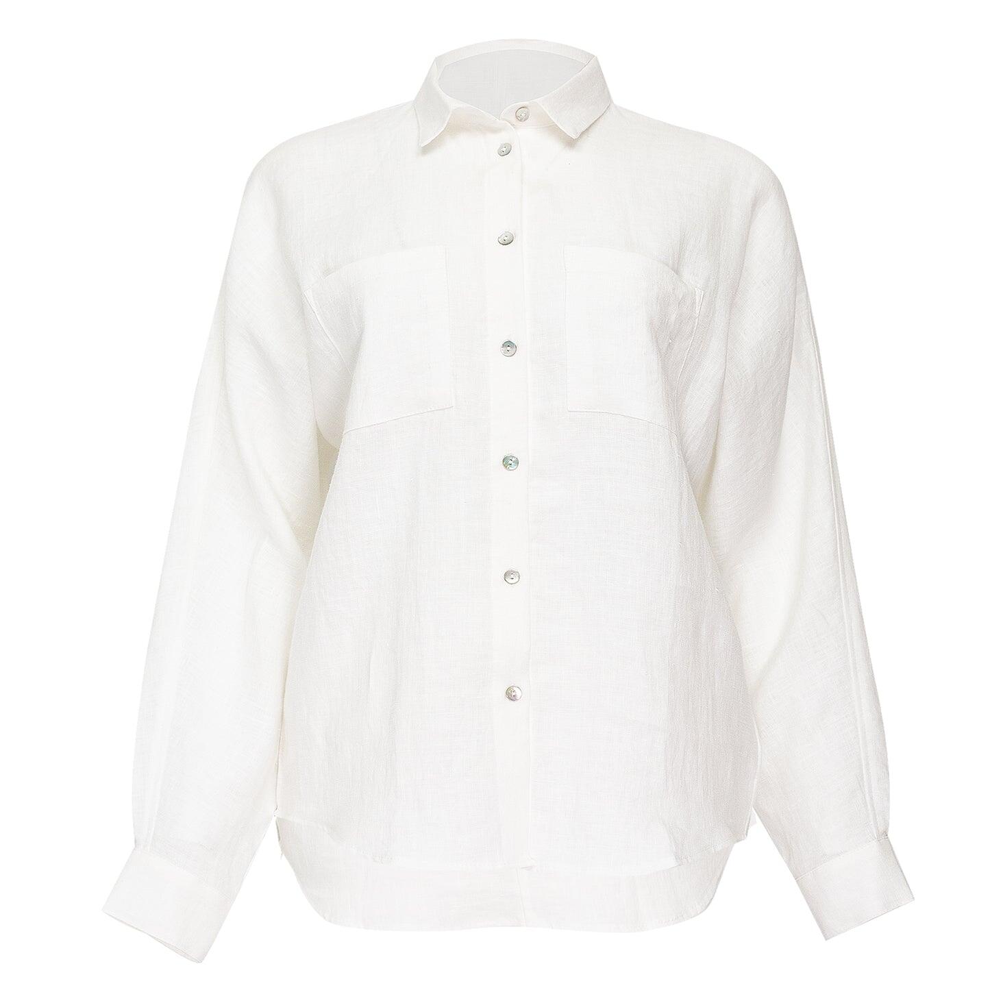 Load image into Gallery viewer, White Shirt with Mother of Pearl Shell Buttons
