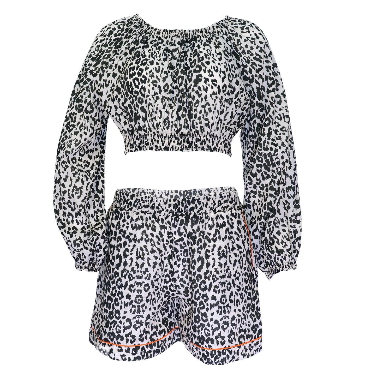 Tullia Off Shoulder and Tali Short Leopard - Set