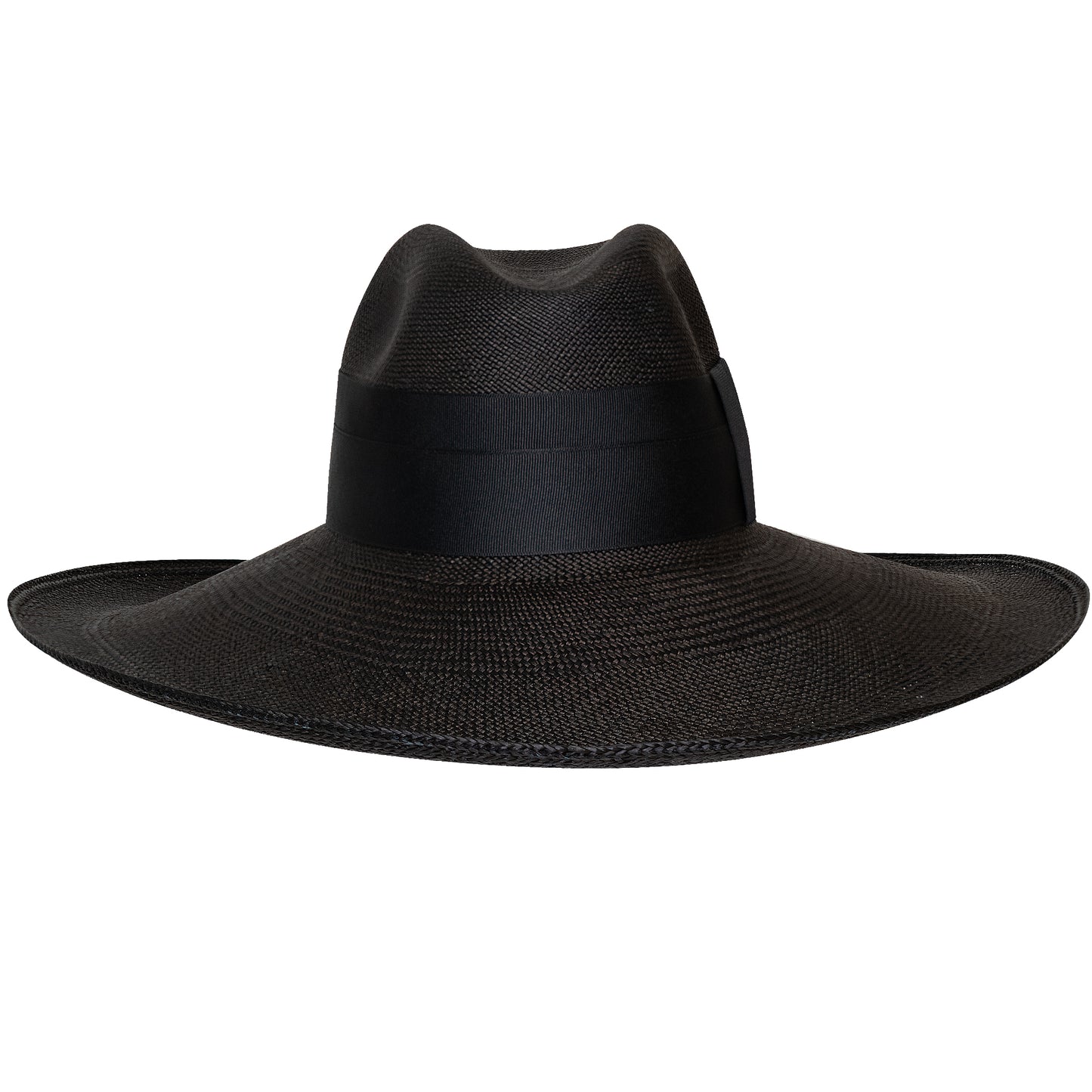 Antibes Clasico Wide Brim Black Hat With Black Band