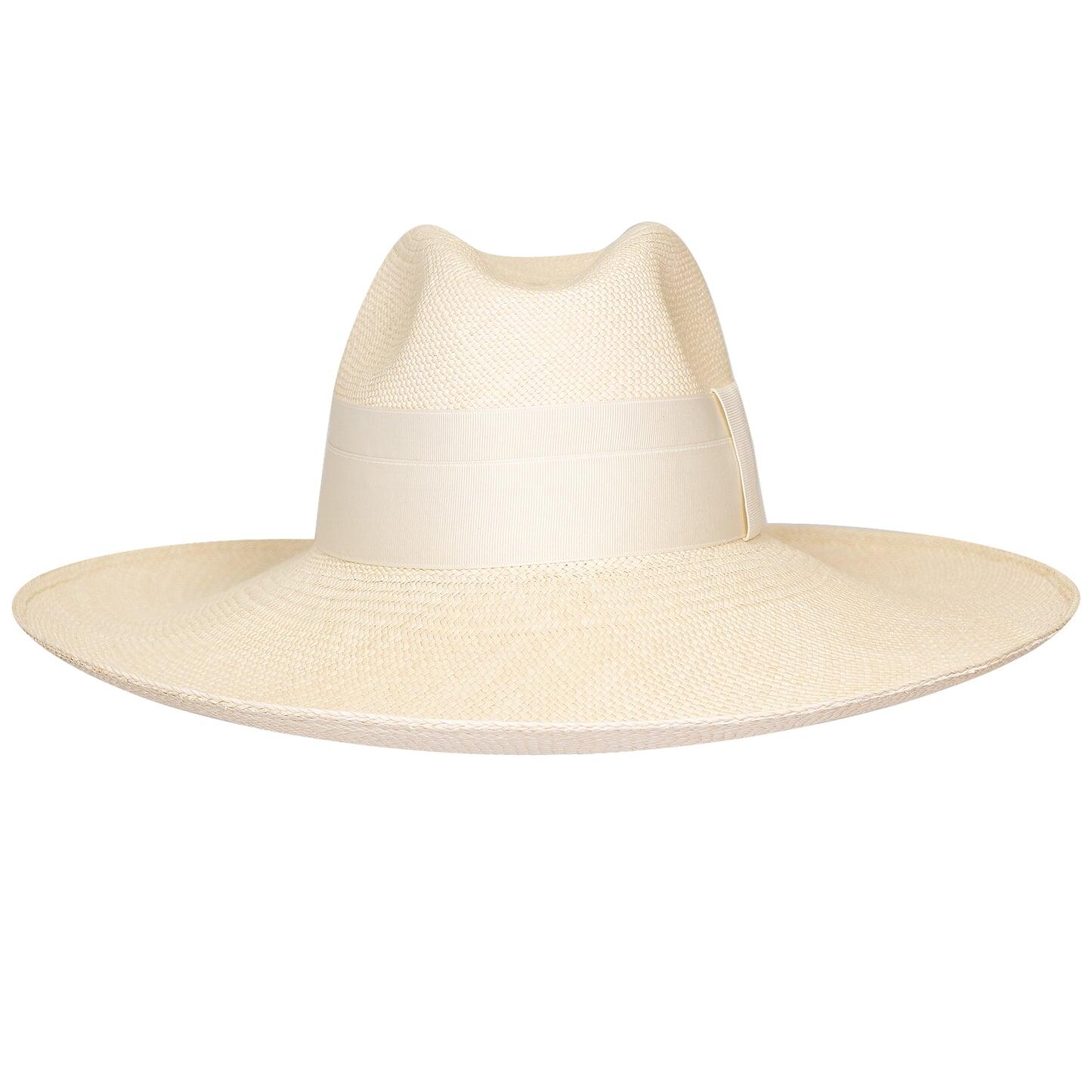 Load image into Gallery viewer, Antibes Clasico Wide Brim Natural Hat With Cream Band
