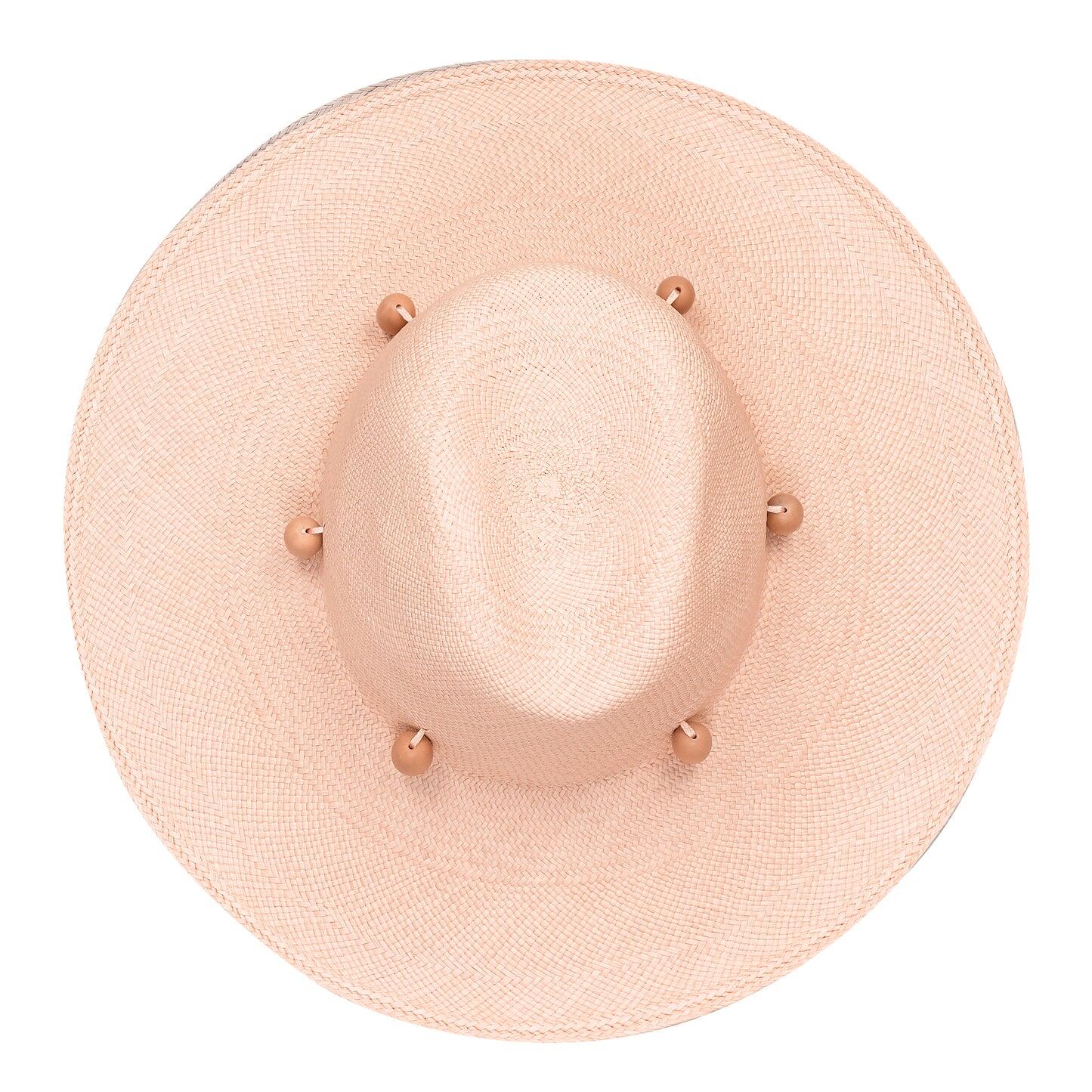 Load image into Gallery viewer, Marseille Classico Wide Brim Hat Coral With Oval Tagua Beads

